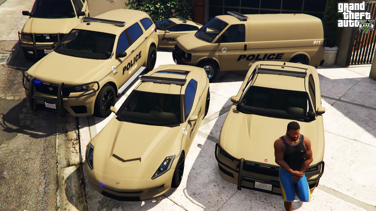 GTA 5 - Stealing Paleto Bay Sheriff Police Vehicles with Franklin! (Real Life Vehicles)