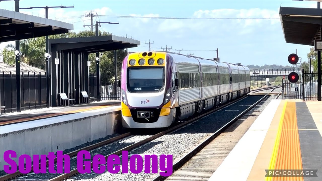 Trains at the new south Geelong station
