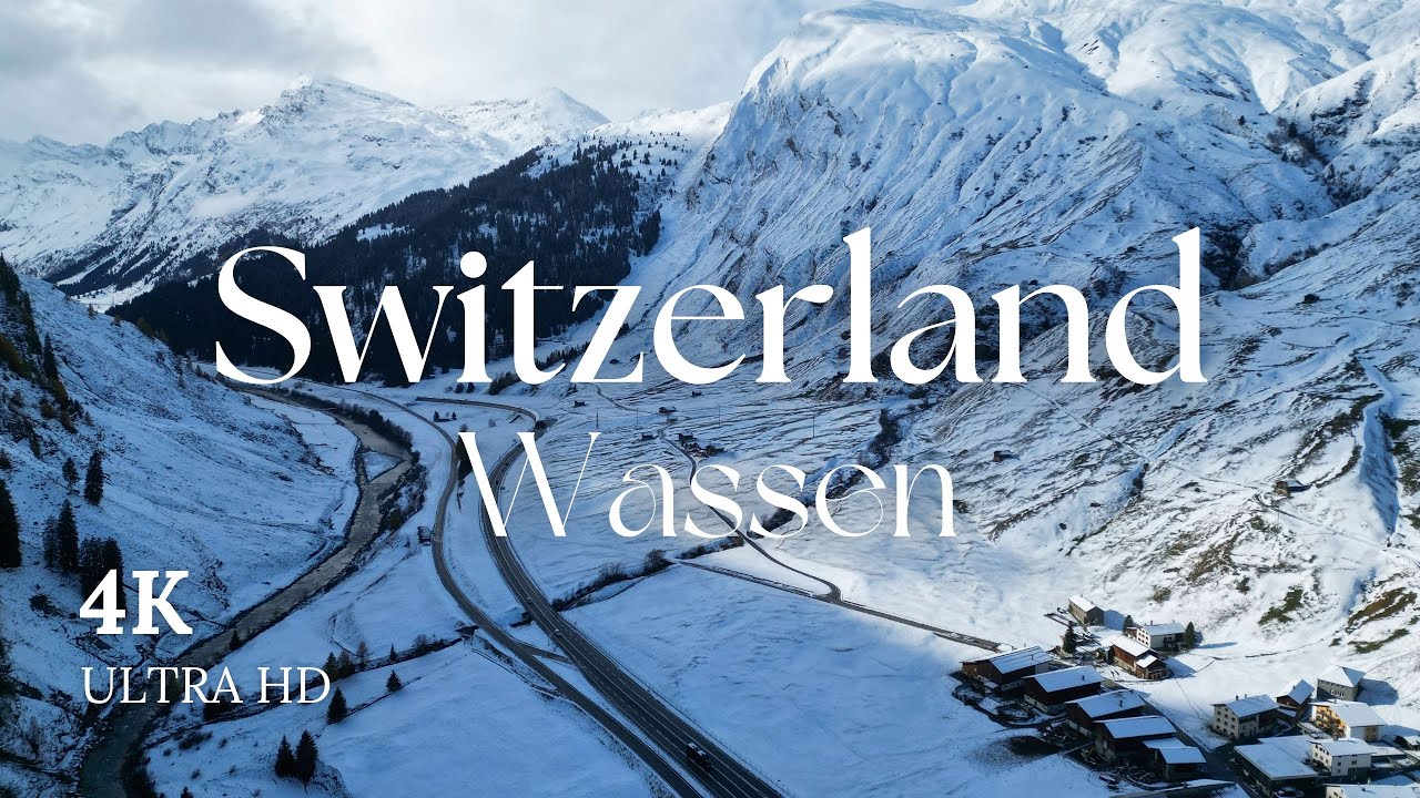 4K WASSEN Switzerland Drone Video Winter