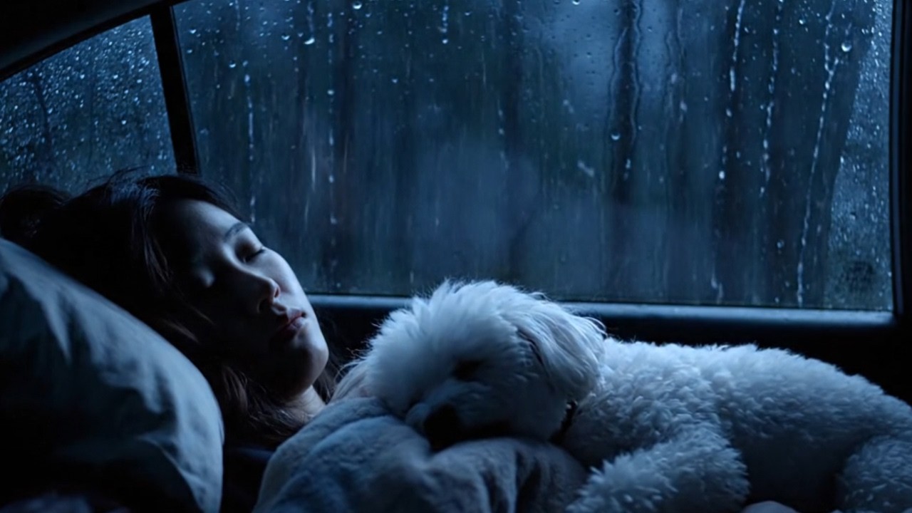 Fall Asleep Fast in a Parked Car During Rainstorm 🌙 Cozy Night Sounds