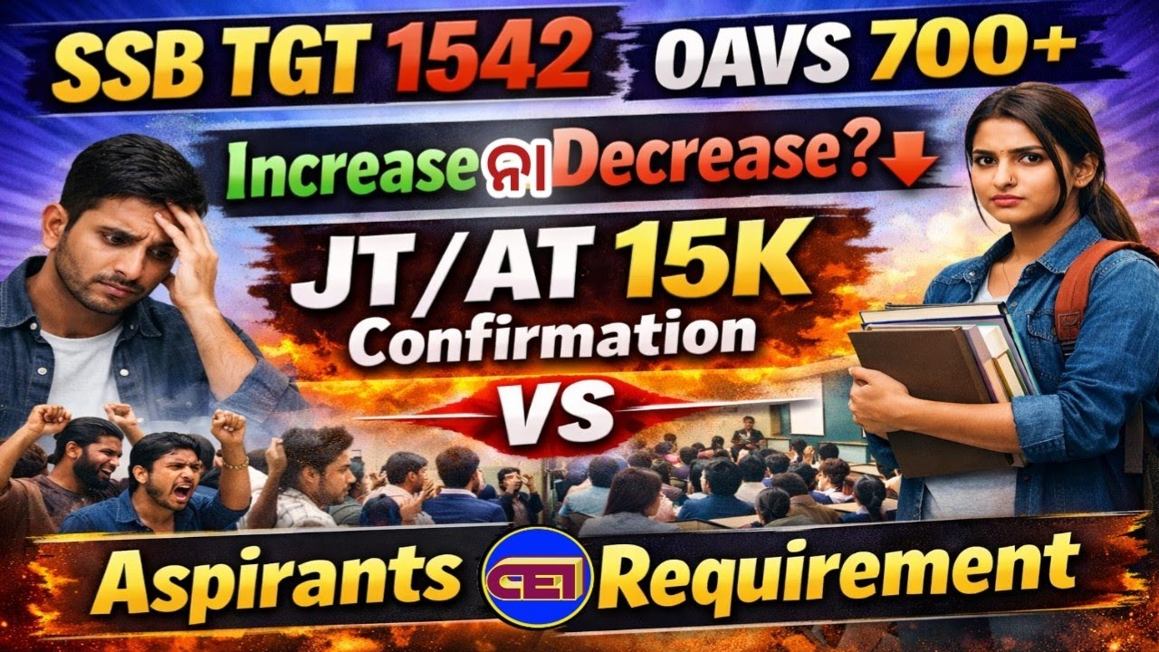 SSB TGT 1542 - OAVS 700+(ବଢିବା ବଦଳରେ କମିଲା)🙆JT/AT 15k ନିଯୁକ୍ତି ହିଁ ଭରଣା କରିବ ଆଶାୟୀଙ୍କ ଆବଶ୍ୟକତା🧑‍💼
