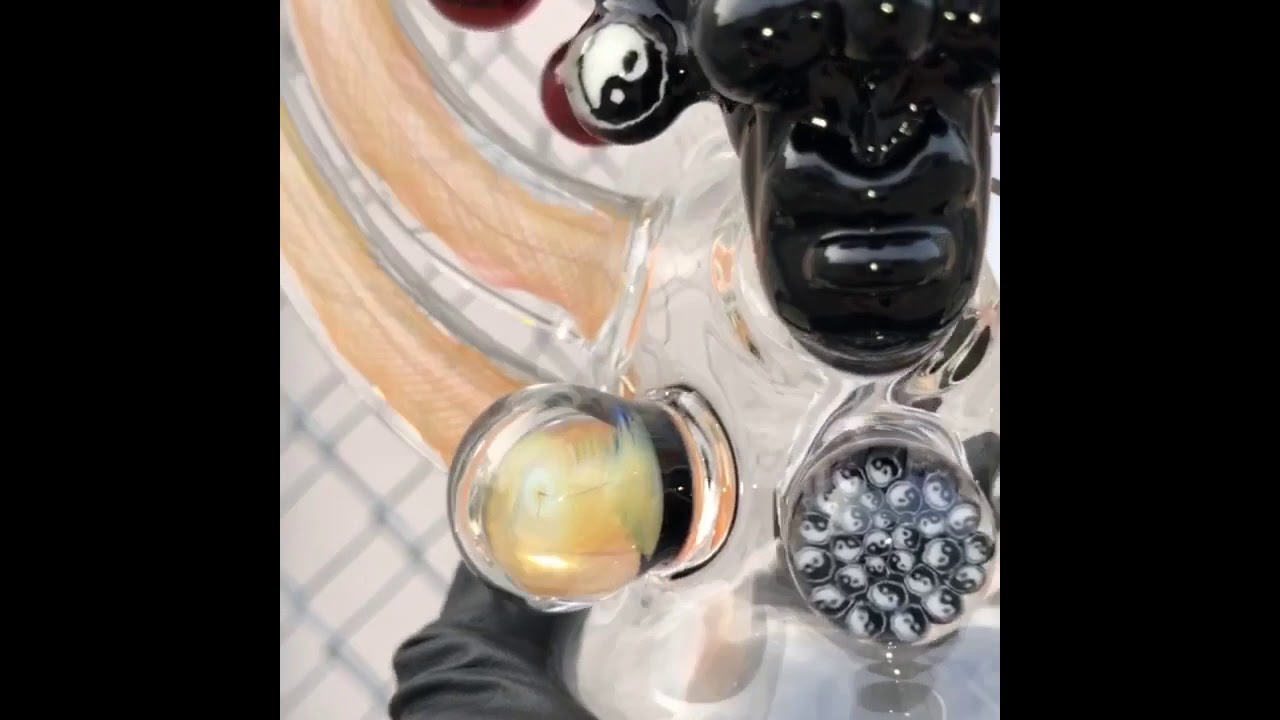 Brainwash Recycler made with Jet Black, and pomegranate