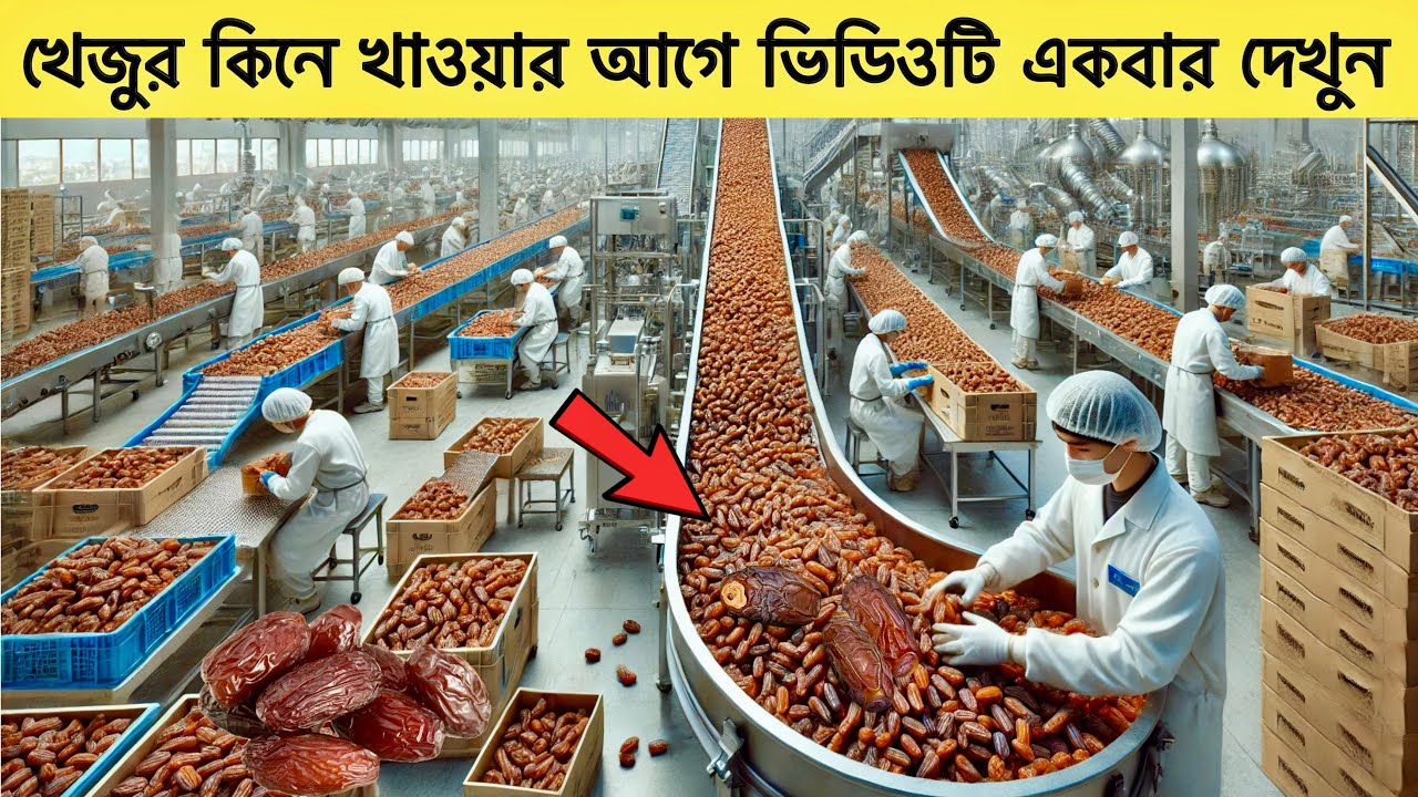 রমজান মাসে এত খেজুর কোথায় থেকে আসে? গোপন তথ্য ফাঁস, See how dates are packed in the factory