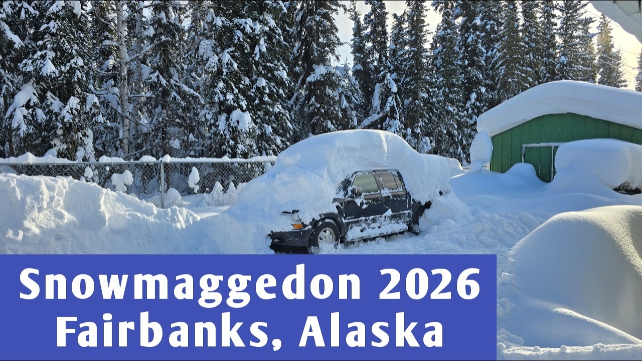 Town shut down! Snowmaggedon 2026 Fairbanks, Alaska | 3 feet in 3 weeks! | Alaskan Bears Vlogs