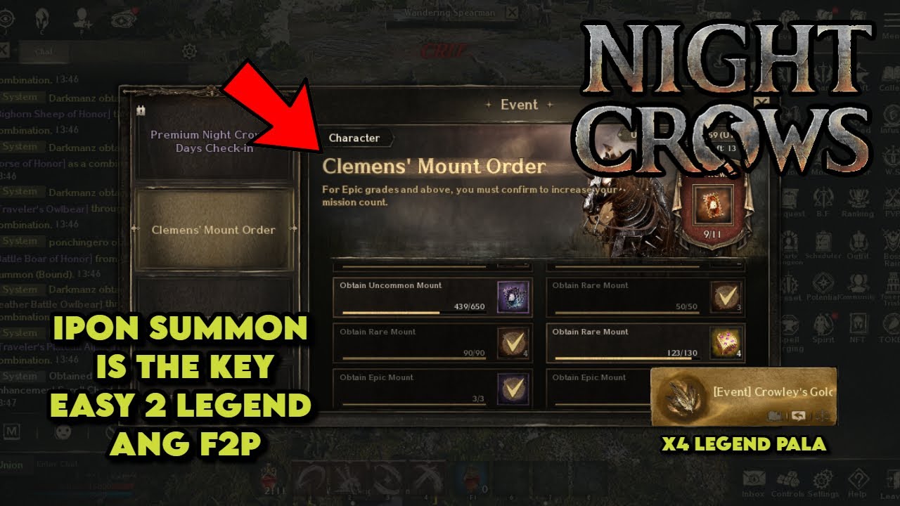 NIGHT CROWS - SOLID EVENT NAKA 2 LEGEND ANG F2P SULIT ANG IPON