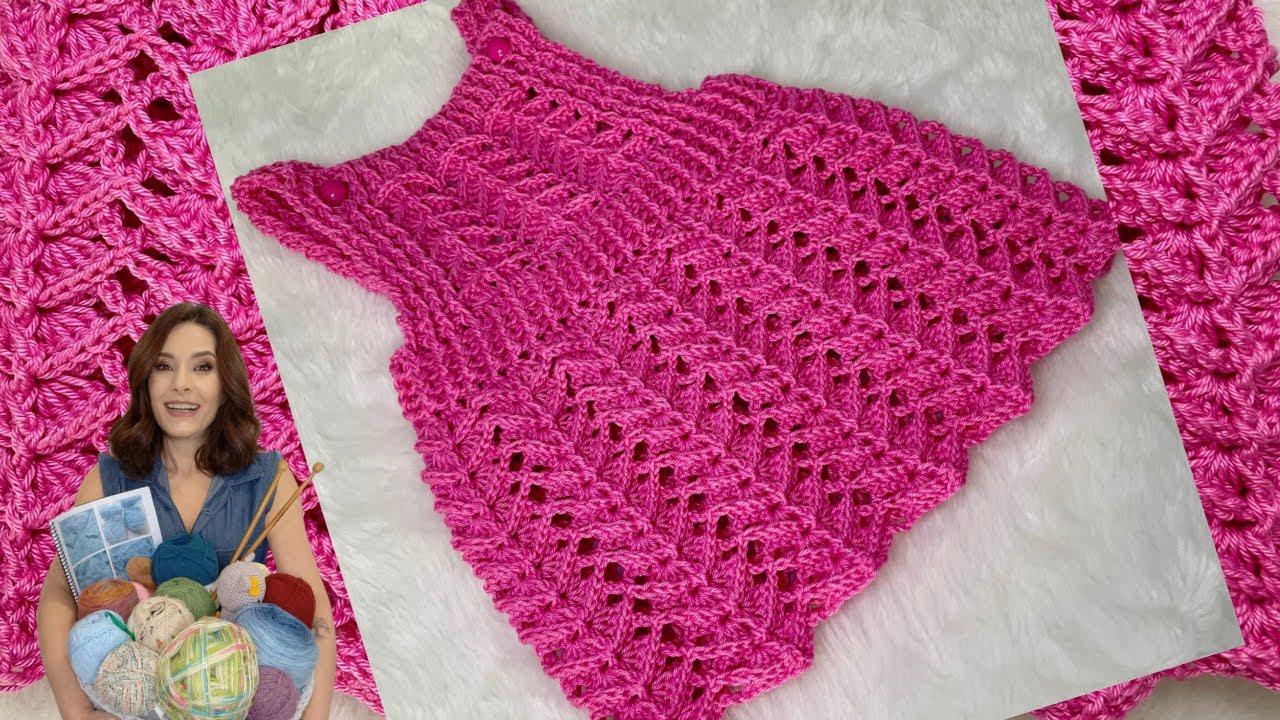 VESTIDO DE CROCHÊ PARA BEBÊ-CLÉA DUPLO BALÉ
