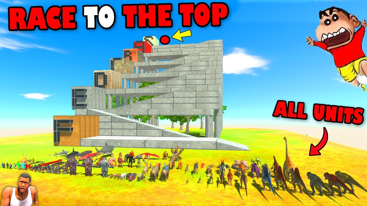 RACE TO THE TOP in Animal Revolt Battle Simulator with SHINCHAN and CHOP