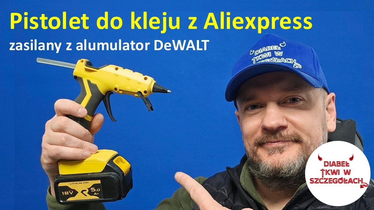 Bezprzewodowy pistolet do kleju zasilany akumulatorem DeWALT test opinia