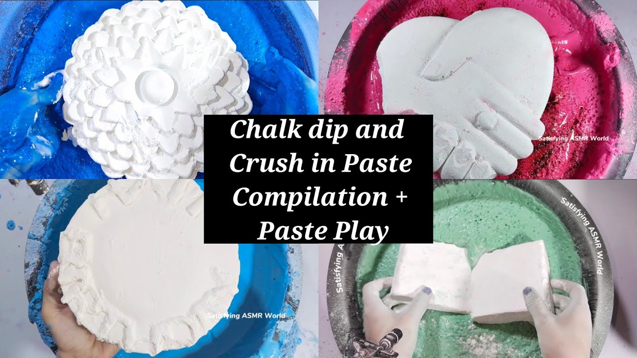 #gymchalkasmr #chalk Gym Chalk asmr | Chalk Dip in Paste and Crush Compilation With Paste Play