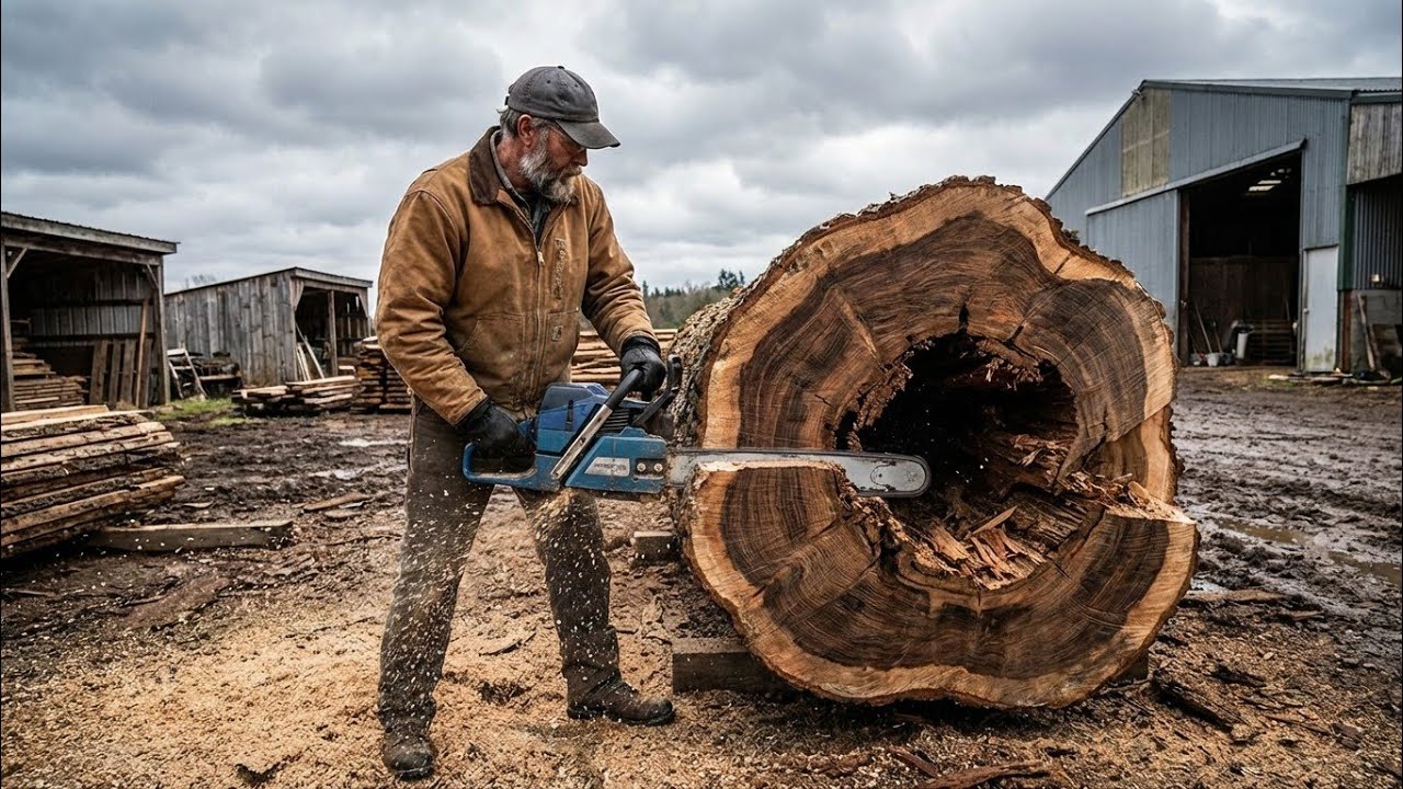 Heavy-Duty Tree Cutting Machine at Work