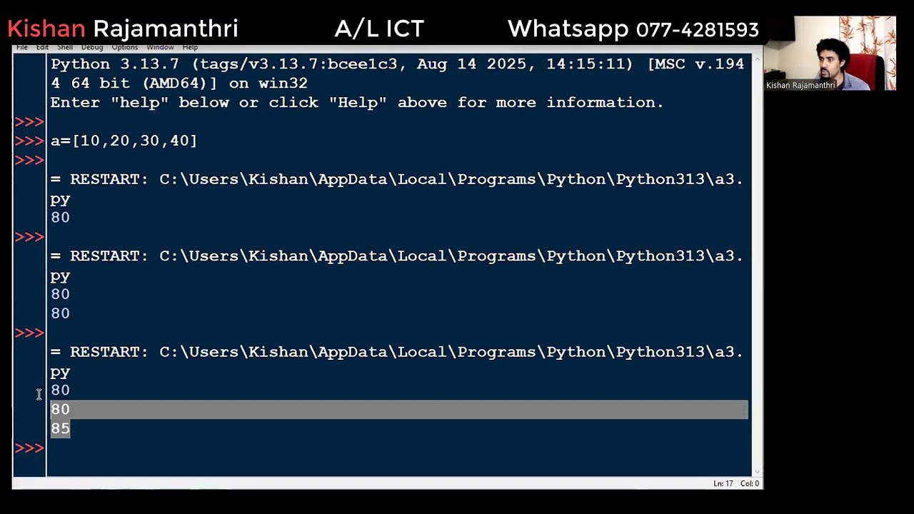 2025 AL ICT Python Past Paper Discussion | Python Day 4 | Kishan Rajamanthri