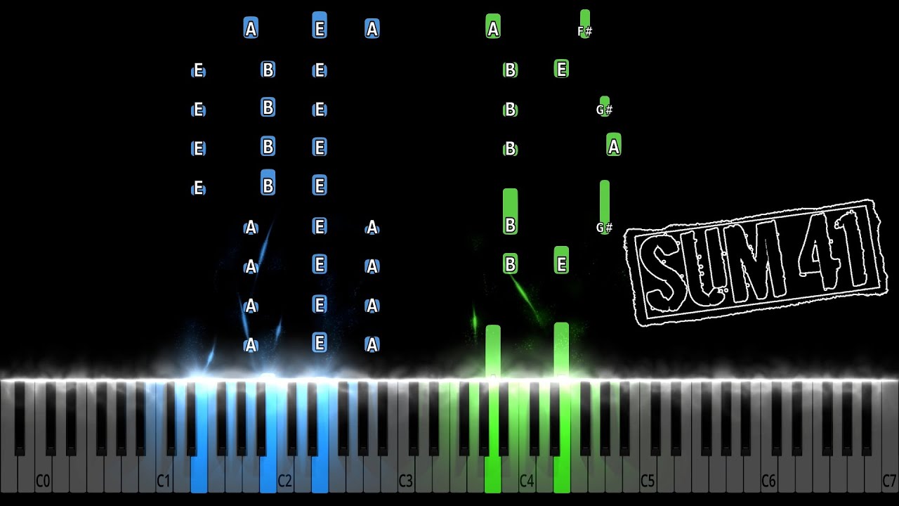 Sum 41 - In Too Deep Piano Tutorial
