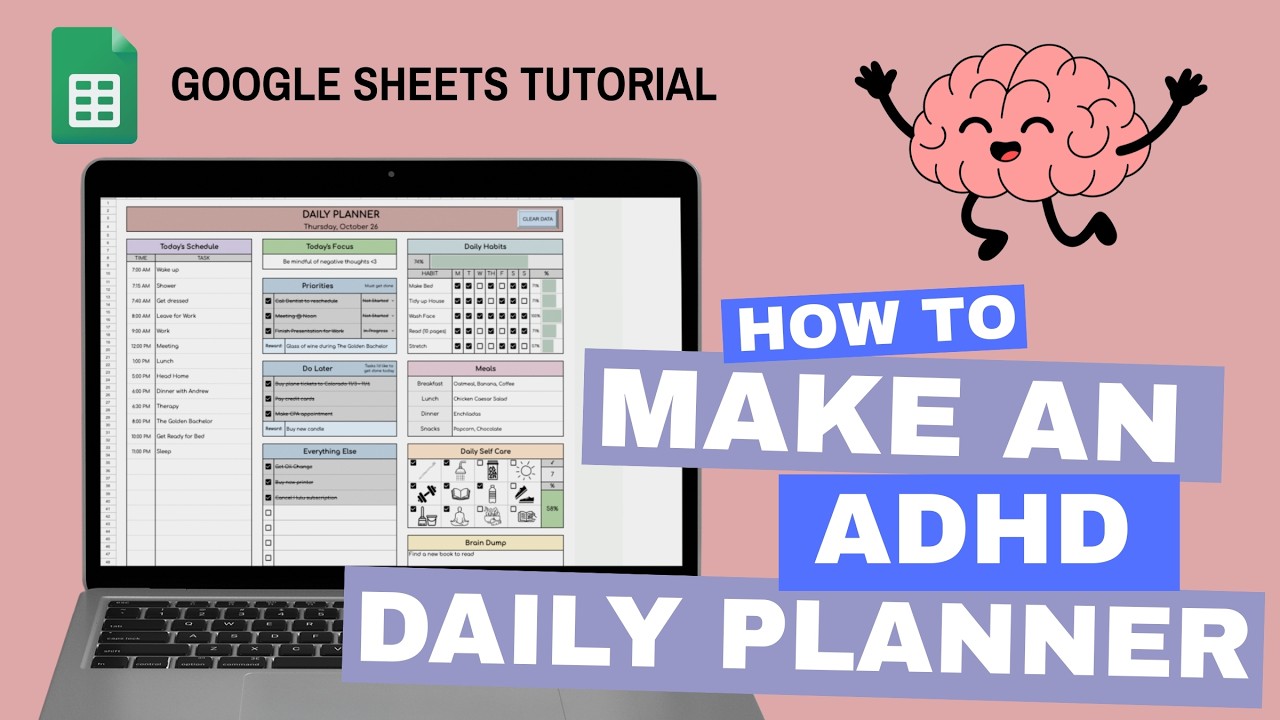 Как составить ежедневник для людей с СДВГ | Урок по Google Sheets