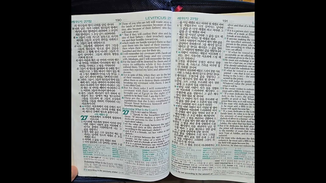 리딩지저스 성경통독 4주 6일차 - 레위기 26-27장