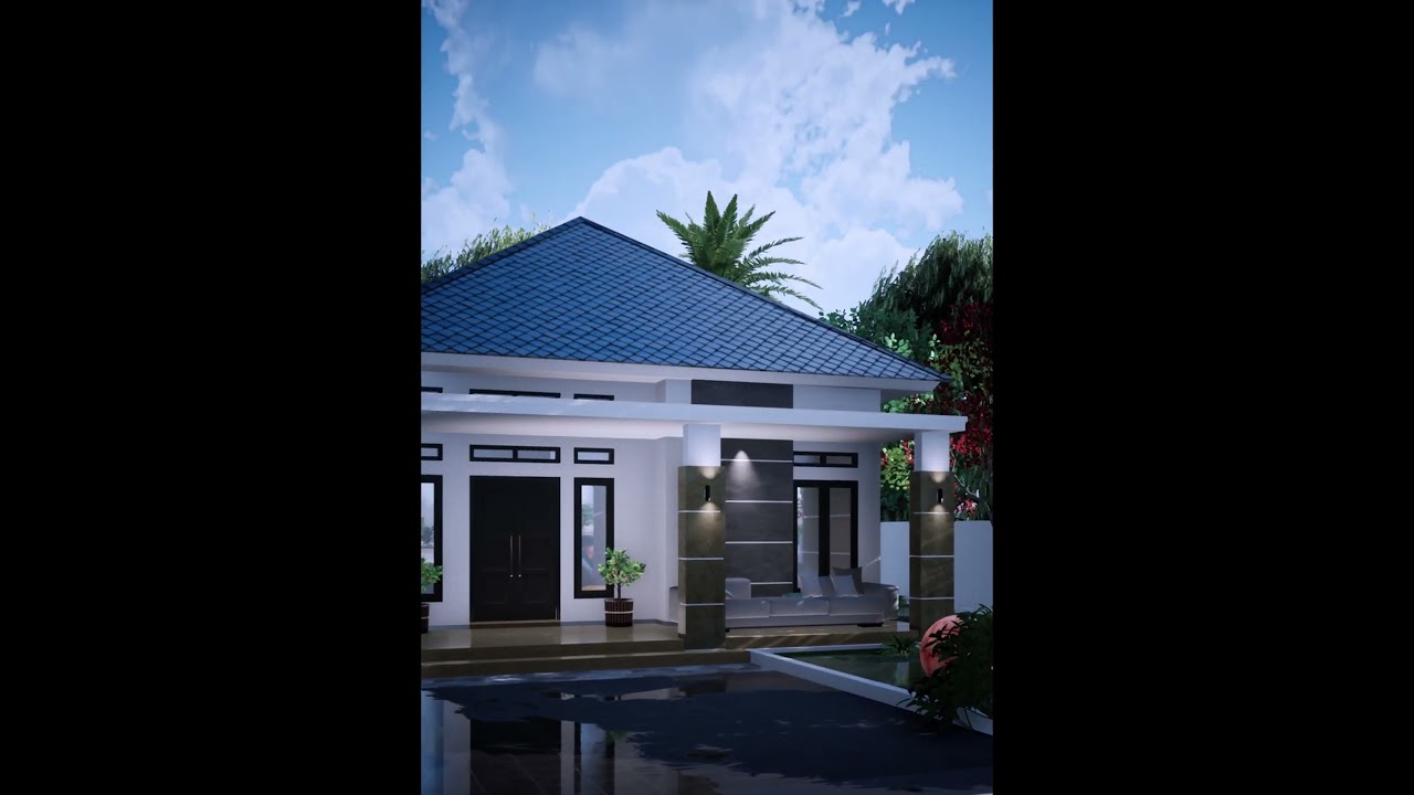 contoh Desain Rumah 1 Lantai 3 Kamar Tidur #desainrumahanimasi #animasirumah  #rumahminimalis