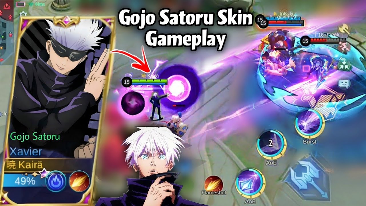 XAVIER NEW GOJO SATORU SKIN GAMEPLAY!🔥YOWAI MO!😳