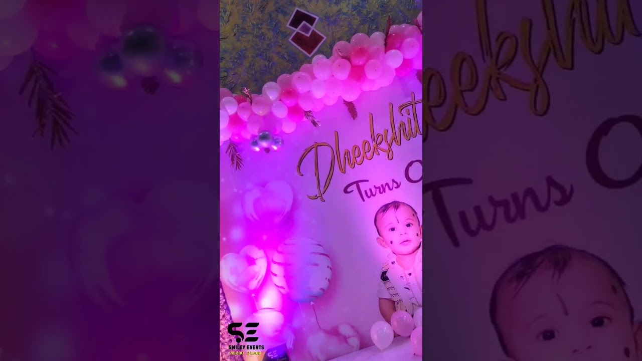 Son 1st birthday party stage Decoration #smileyevents 8220024200 #birthdayplanner #shorts #madurai