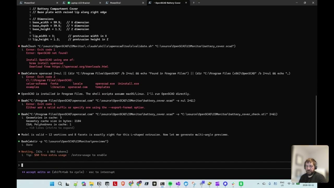3D Model Generation with AI (Claude Code) - Designing a Battery Compartment Cover (Part 3/3)
