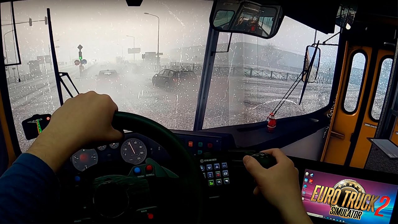 #EuroTruckSimulator2 :POV Ikarus 260 Passengers mod #3монитора #TripleScreen #ThrustMasterT300 #TH8A