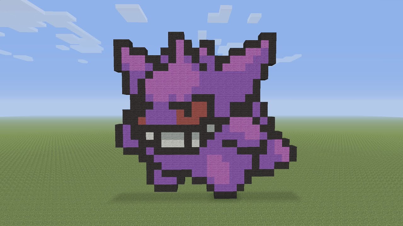 Пиксель-арт Minecraft — Gengar Pokemon #94