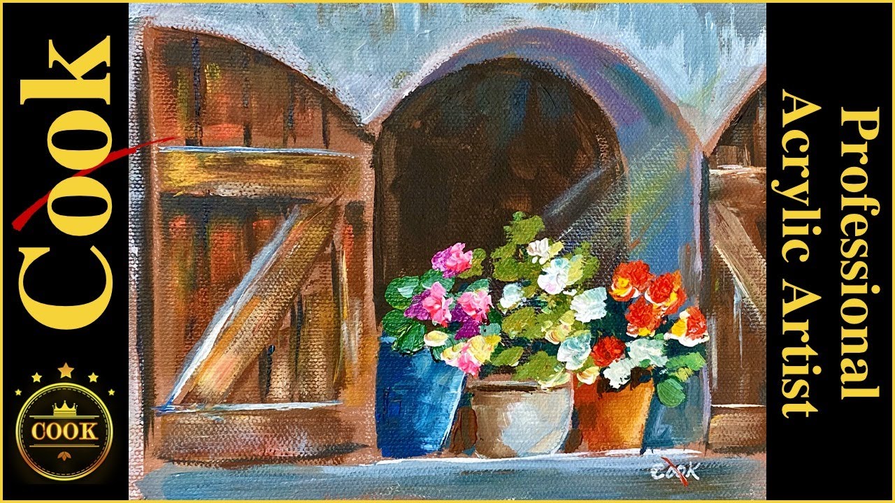 Acrylic Easy Tuscan Villa Window Tutorial with Color Surprise