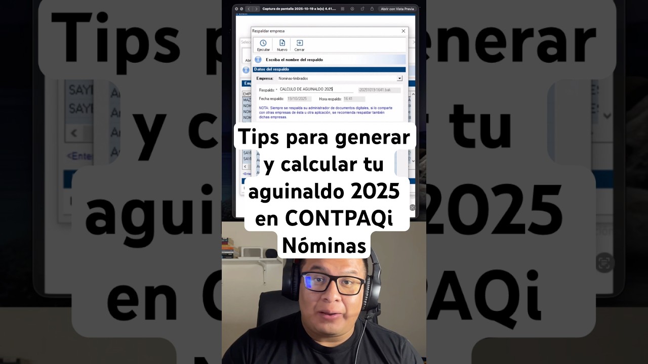 Tips para generar y calcular tu aguinaldo 2025 en CONTPAQi n&oacute;minas #contpaqi #nominas #aguinaldo