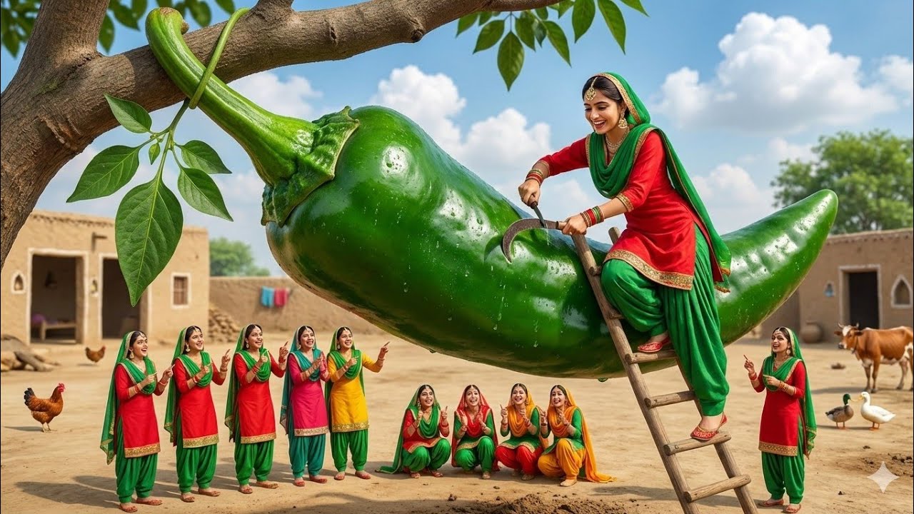 “Gao ki Bhindi Fry  Celebration 🌶️✨ With All Girls Team ☺☺”