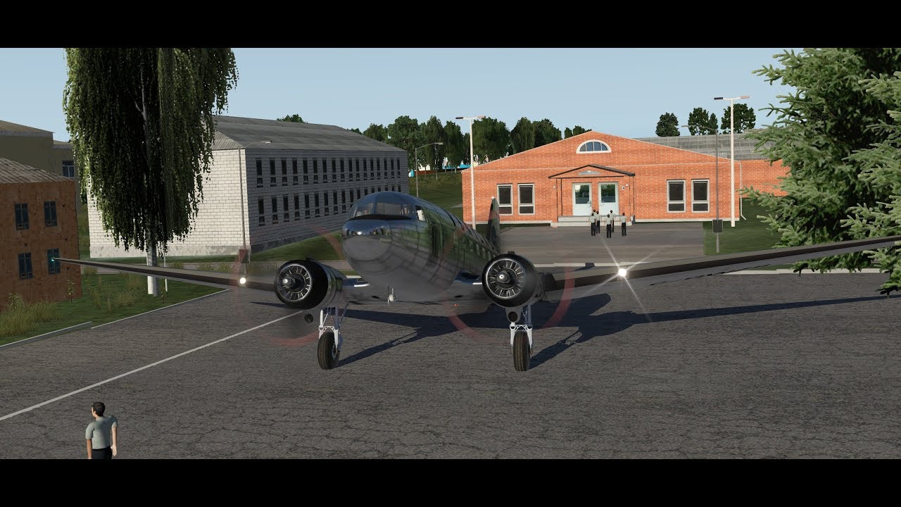 Дуглас DC-3 для X-Plane. Обзор сценария Сасовского лётного училища.