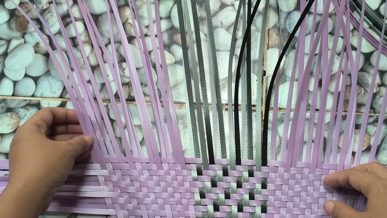 Простой метод двойного плетения | Как сплести маленькую корзинку | Маленькая сумка с узором двойн...