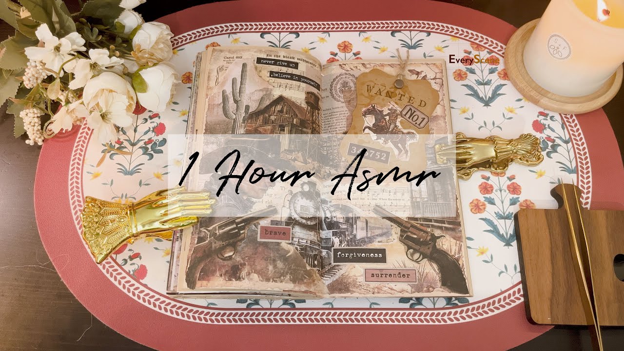 ASMR for sleep 이야기 들으며 꿀잠 재워줄게 😴 | 1 Hour Art Journaling | Relaxing Sounds | #scrapbooking 