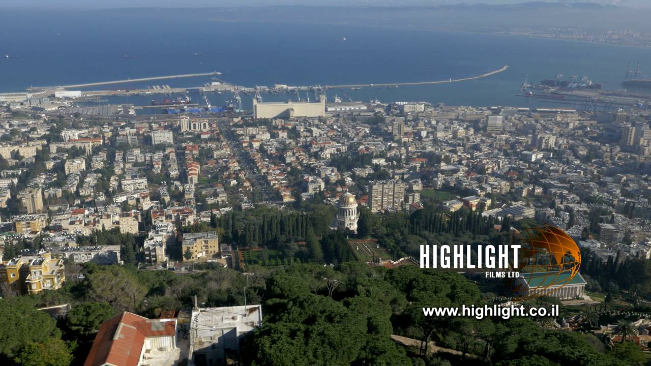 DN4K 016 G Israel stock footage: 4K drone aerial footage of Haifa