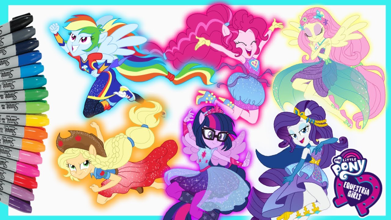MY LITTLE PONY EQUESTRIA GIRLS GALA DRESS COLORING PAGES MEWARNAI KUDA PONI RAINBOW ROCKS