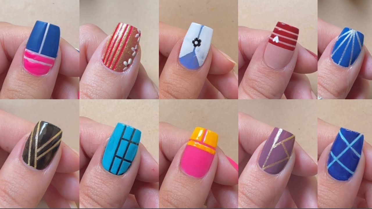 15+ Easy striping tape nail art designs || How to use striping tape || Nail art compilation 2023