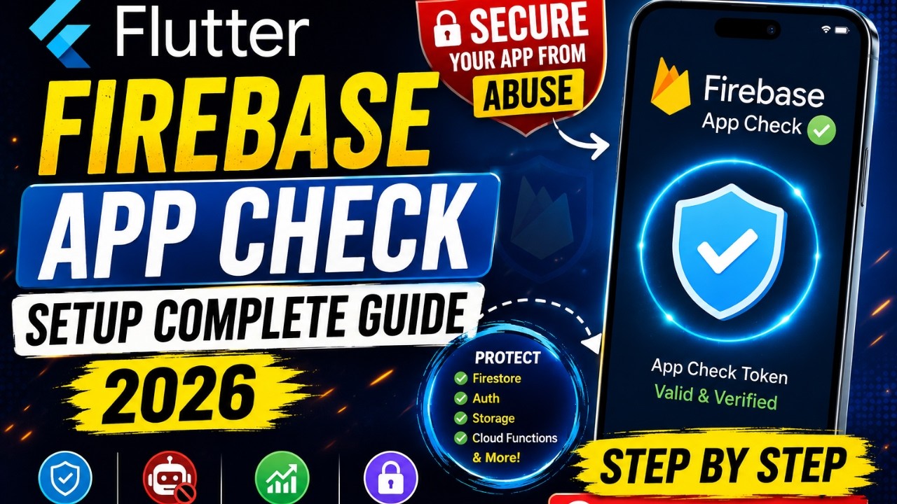 Flutter Firebase App Check Setup Complete Guide 2026 | Secure Your App from Abuse