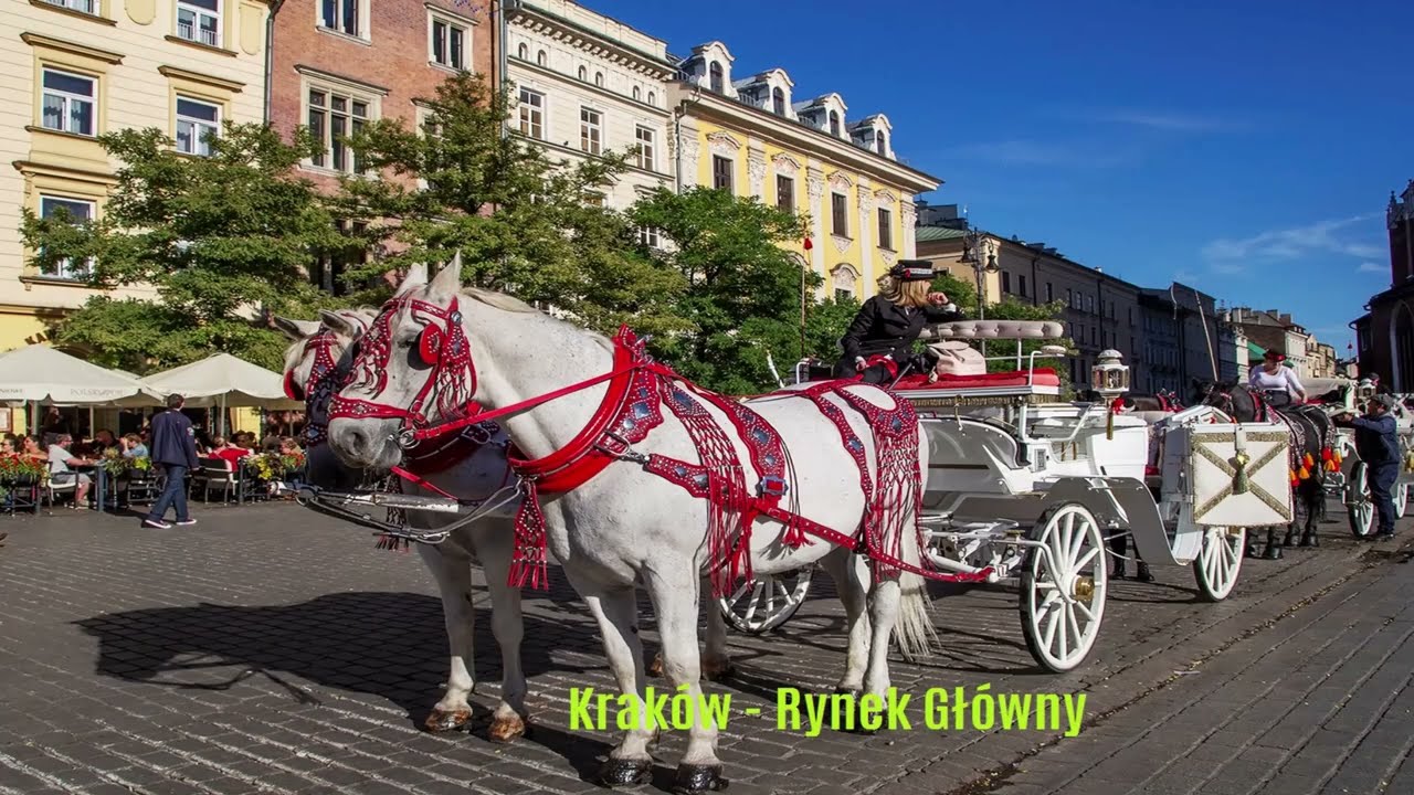 Krak&oacute;w - Rynek Gł&oacute;wny Starego Miasta, Dorożki; Seminarium Duchowne & Zamek na Wawelu