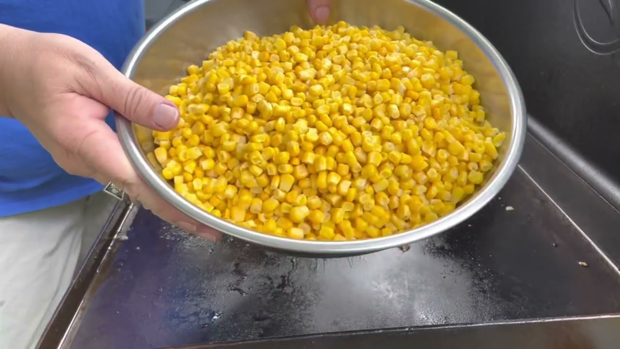 Bacon fried corn on the Blackstone  griddle!
