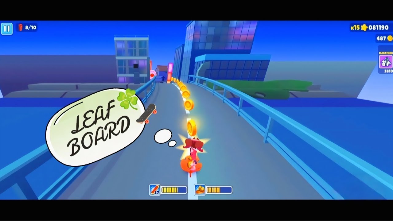 LEAF 🍀 BOARD 🛹। SUBWAY 🚇 SURFERS। IDLE INSAAN 🤘। 56/365 DAYS। #subwaysurfers #viral #video 