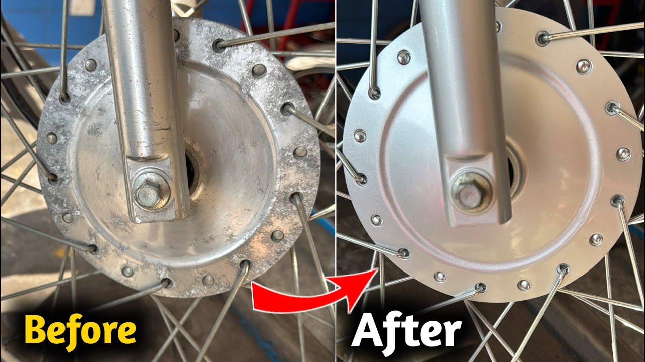 How to Fix Motorcycle Hub Rust & Paint Damage | Complete Restoration