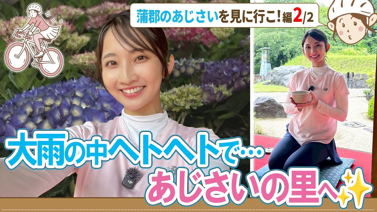 過酷な土砂降りサイクリング【後編】／西尾のお抹茶で一息／真っ暗の中ひたすら走りゴールへ／蒲郡のあじさいを見に行こ編【地元いいとこ自転車旅（愛知県西尾市～愛知県蒲郡市）】