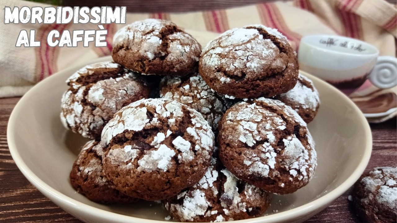 Biscotti Morbidi Caffè e Cioccolato ☕🍫 | Facili, Profumati e con Crepe in Superficie