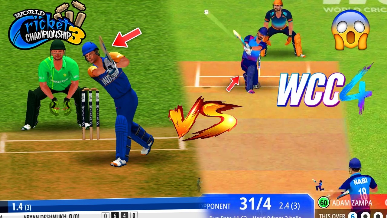 WCC4 vs WCC3 🔥🔥🔥 Which one is Best Cricket Game for Android? WCC4 VS WCC3 Comparison