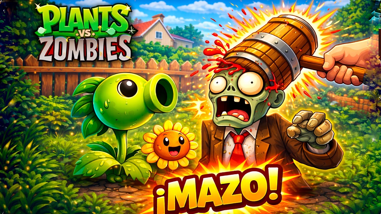 ¡APLASTANDO ZOMBIES con el MAZO! 🔨 Plants vs Zombies Replanted