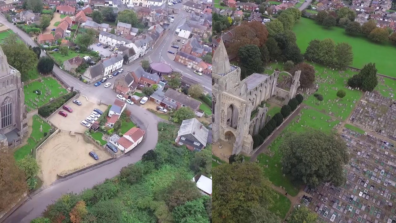 Crowland abbey cinematic drone montage