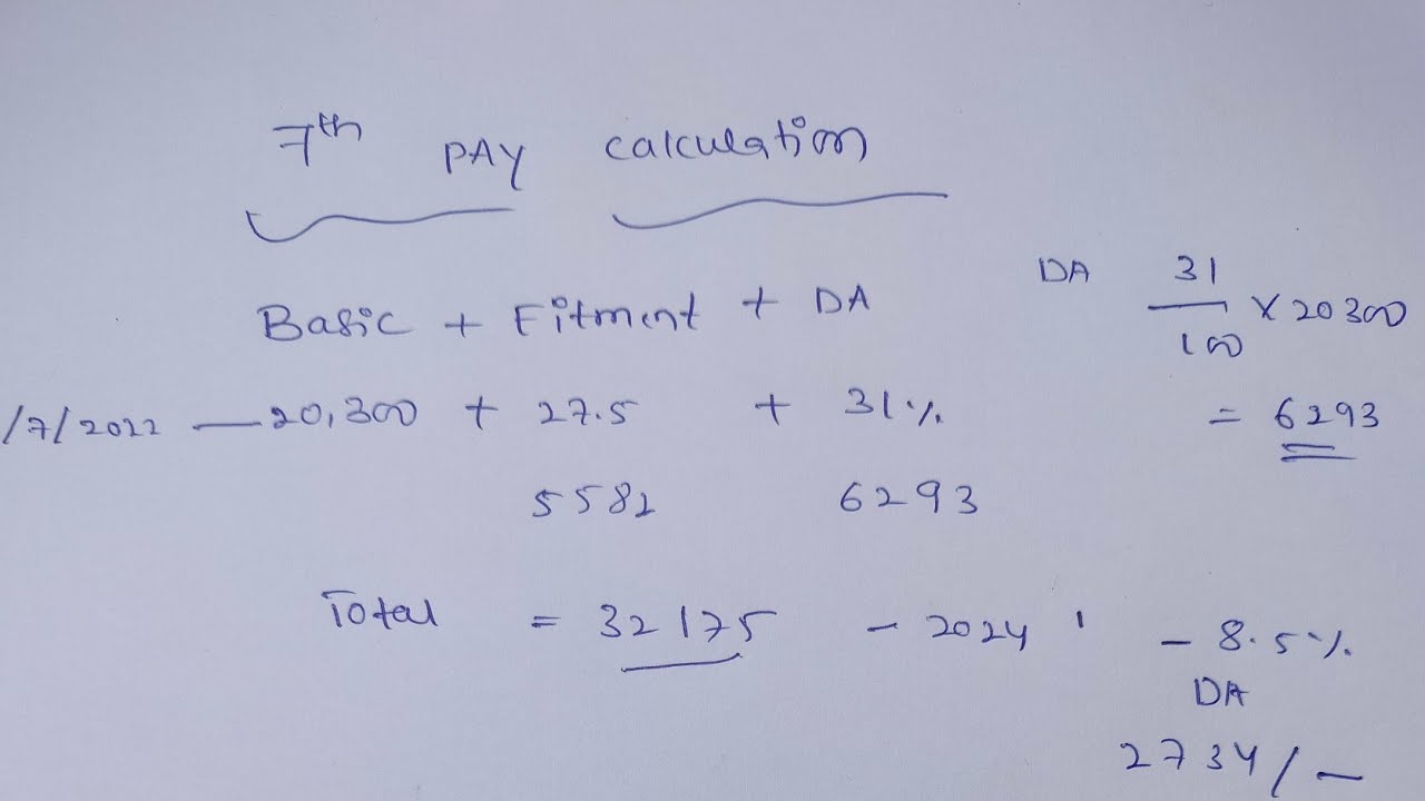7TH PAY COMMISSION||FITMENT DA CALCULATION FOR KARNATAKA GOVT EMPLOYEES