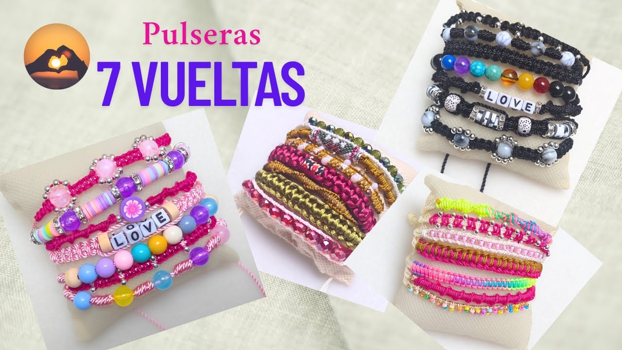 Como Hacer una Pulsera o Brazalete de 7 vueltas, Super Fácil y Rápido