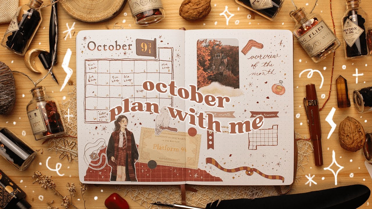 ⚡️ plan with me | october 2023 bullet journal setup - with my stickers