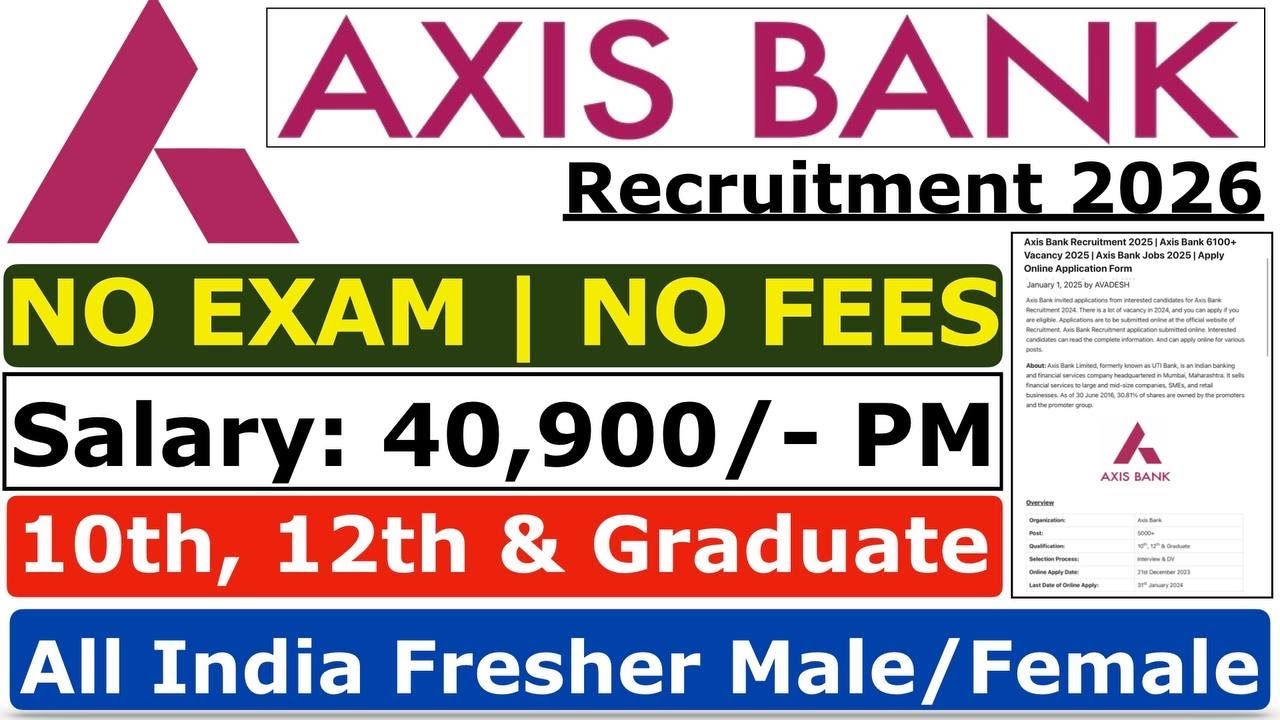 Axis Bank Recruitment 2026 | Axis Bank Vacancy 2026 | Axis Bank Jobs 2026 | New Vacancy  2026