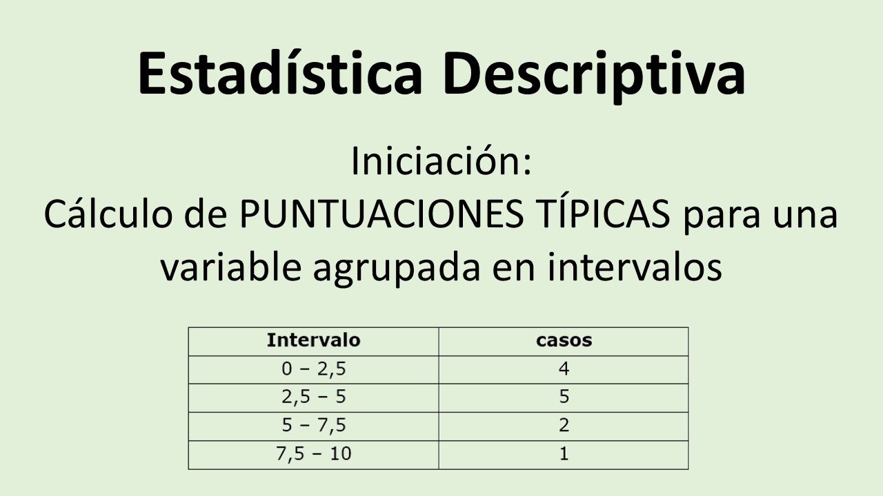Estadística Descriptiva - Cálculo de puntuaciones típicas - 001 - básico introducción