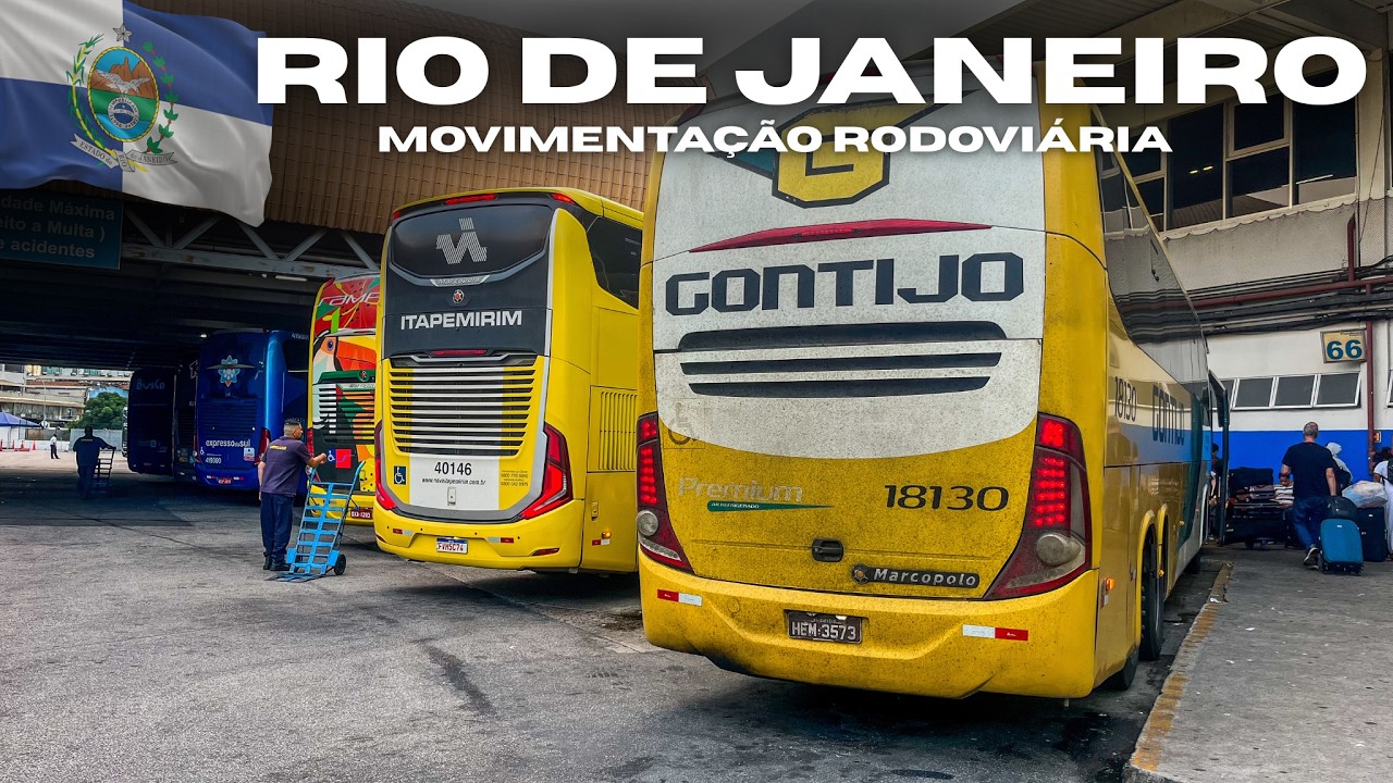 RIO DE JANEIRO em MOVIMENTO - FLUXO INTENSO de &Ocirc;NIBUS na Rodovi&aacute;ria Novo Rio | PARTE 1