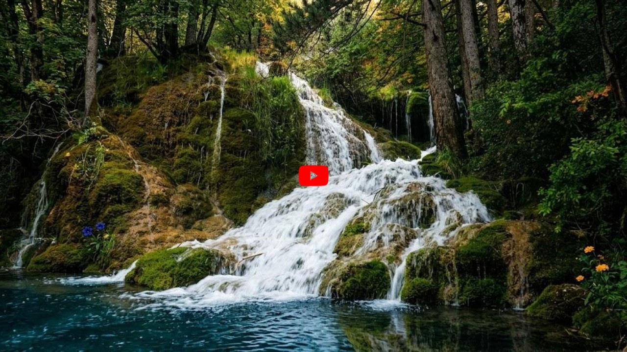 Relaxing Nature Sounds for Sleep • 6H Forest River & Piano in 4K